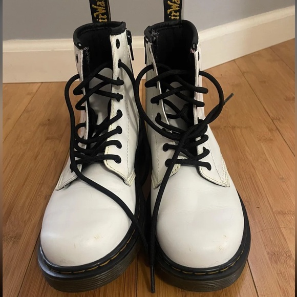 Kids DR. Martens White Boots - Picture 2 of 4